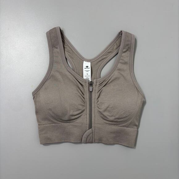 90 Degree By Reflex Seamless Katie Zip Front Bra Satellite Gray - Picture 3 of 6